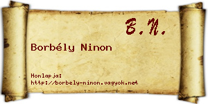 Borbély Ninon névjegykártya